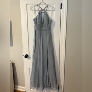 Brand new never worn tags on Azazie bridesmaid dress color dolphin gray size 6